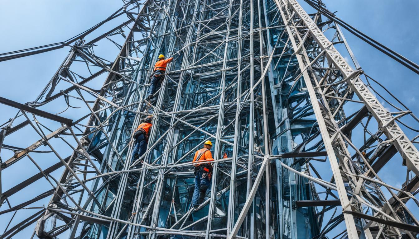 Construction of Dong Phuong Minh Chau TV Tower